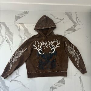 Zumiez Brown Hooded Sweater with White Vitriol Graphics